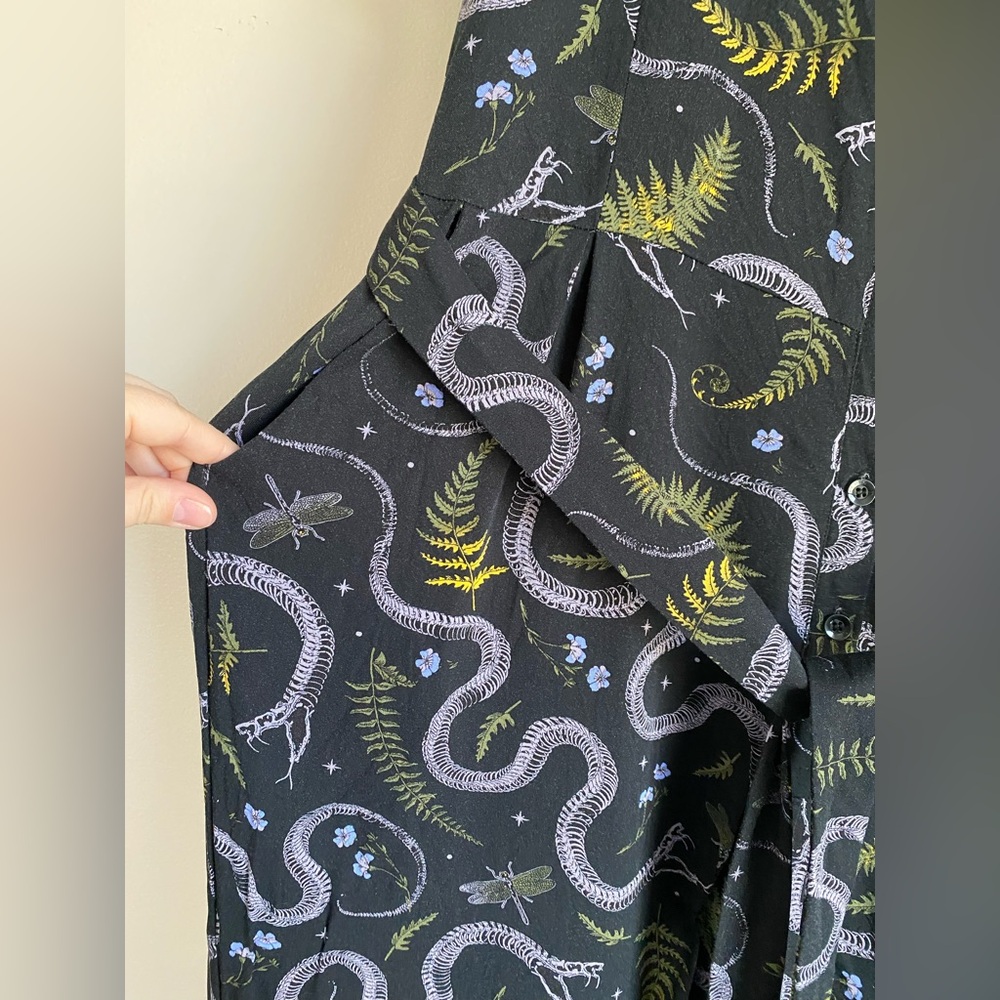 Midnight Hour 3XL jumpsuit romper snake insect fern print - Picture 3 of 11
